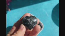 Load and play video in Gallery viewer, INDIGO GABBRO Heart, Small MYSTIC MERLINITE Crystal Heart
