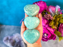 Load image into Gallery viewer, Amazonite Crystal Hearts, Amazonstone Heart
