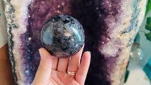 Load and play video in Gallery viewer, Ethically Sourced INDIGO GABBRO Crystal Ball
