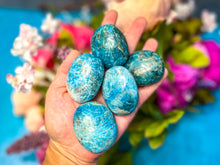 Load image into Gallery viewer, Blue Apatite Palmstones, Ethically Sourced Crystals
