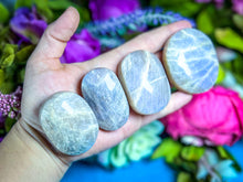 Load image into Gallery viewer, BLUE Moonstone Crystal Palmstones
