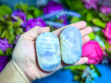 Load image into Gallery viewer, BLUE Moonstone Crystal Palmstones
