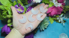 Load and play video in Gallery viewer, 30mm Rose Quartz Crescent Moons for Unconditional Love
