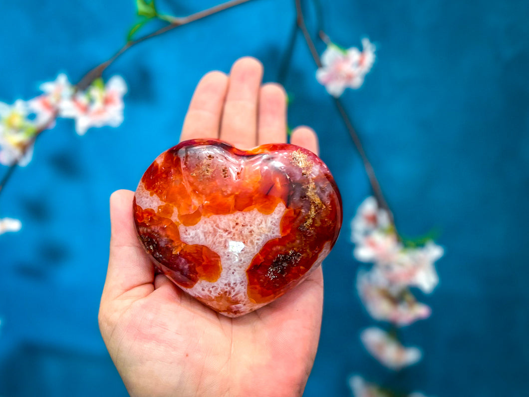 Ethically Sourced Carnelian Hearts, 275-450 grams