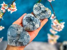 Load image into Gallery viewer, Ethically Sourced CELESTITE Hearts
