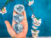 Load image into Gallery viewer, Ethically Sourced CELESTITE Hearts
