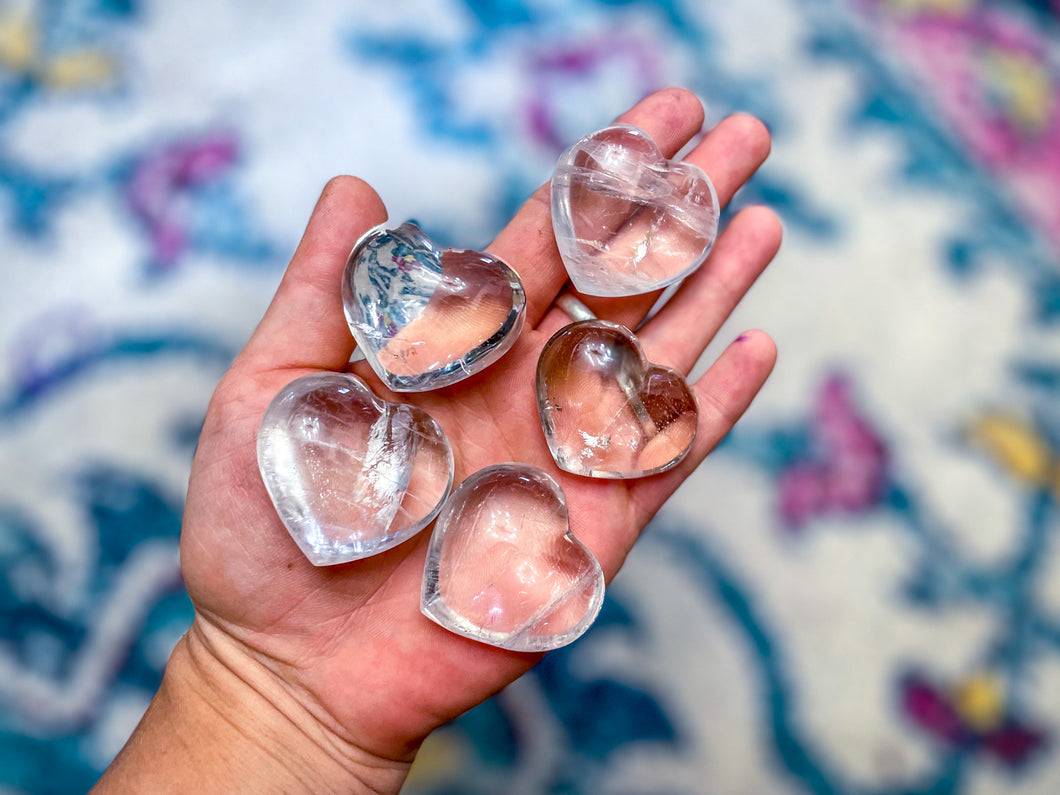 Small Clear Quartz Crystal Heart, Ethically Sourced Crystals