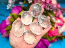 Load image into Gallery viewer, Clear Quartz Palm Stones, ethically Sourced Crystals
