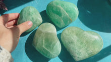 Load and play video in Gallery viewer, Green Fluorite Hearts, Mothers Day Gift
