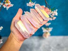 Load image into Gallery viewer, Double Terminated Aura Rose Quartz Points
