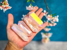 Load image into Gallery viewer, Double Terminated Aura Rose Quartz Points
