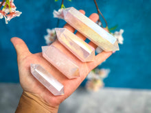 Load image into Gallery viewer, Double Terminated Aura Rose Quartz Points
