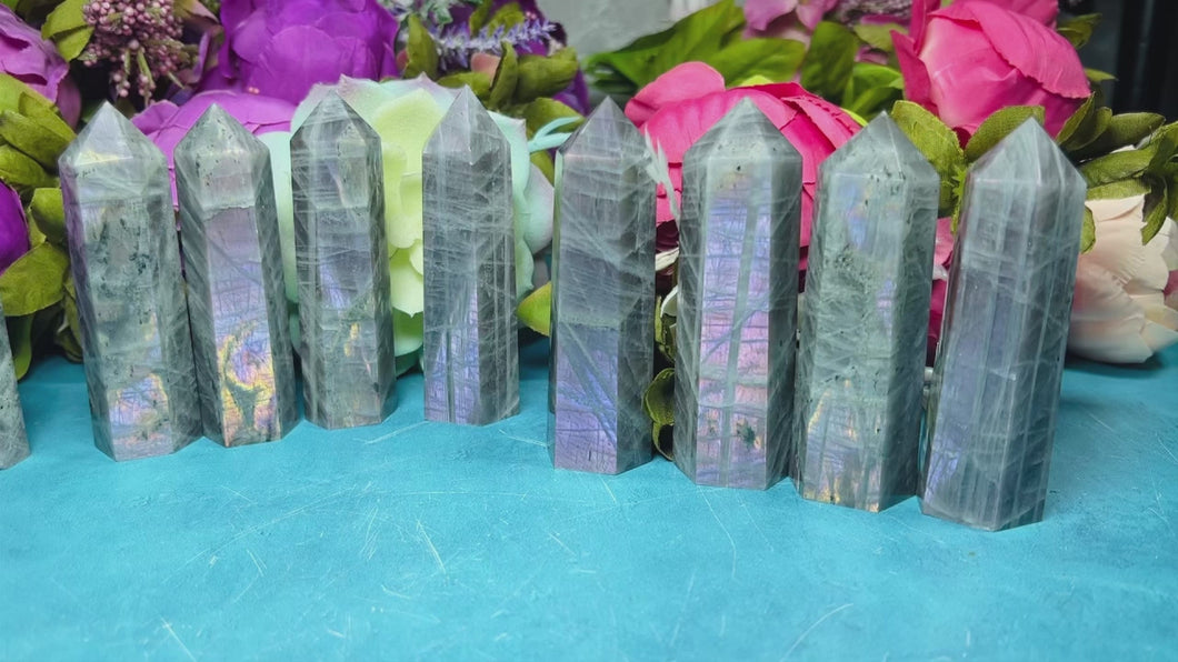 Ethically Sourced Purple Labradorite Crystal Tower