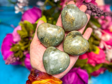 Load image into Gallery viewer, Garnierite Hearts, Green Moonstone, Ethically Sourced Crystals
