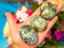 Load image into Gallery viewer, Garnierite Palmstones, Green Moonstone Palms, Ethically Sourced Crystals
