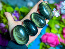Load image into Gallery viewer, Gold Obsidian Palmstones
