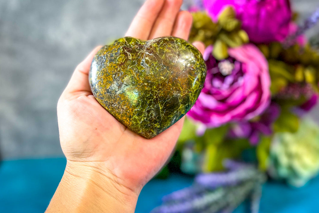 Green Opal Hearts, 100-750 grams, Ethically Sourced Crystals