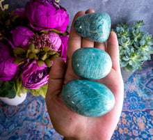 Load image into Gallery viewer, ETHICALLY SOURCED Amazonite palm stone for COURAGE
