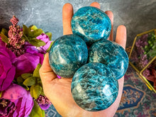 Load image into Gallery viewer, tumbled blue apatite palm stone
