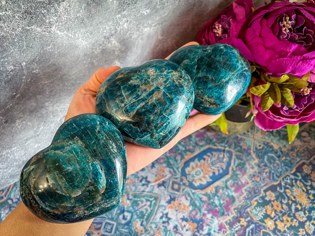 large blue apatite heart