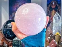 Load image into Gallery viewer, DISCOUNTED 4&quot; Rose Quartz Crystal Ball or Crystal Sphere for AMPING up the LOVE
