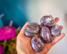 Load image into Gallery viewer, Lepidolite palm stone for TRANQUILITY
