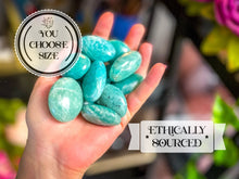 Load image into Gallery viewer, ETHICALLY SOURCED Amazonite palm stone for COURAGE
