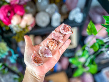 Load image into Gallery viewer, Small Pink/Orange Amethyst crystal Cluster

