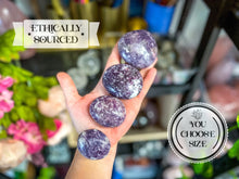 Load image into Gallery viewer, Lepidolite palm stone for TRANQUILITY
