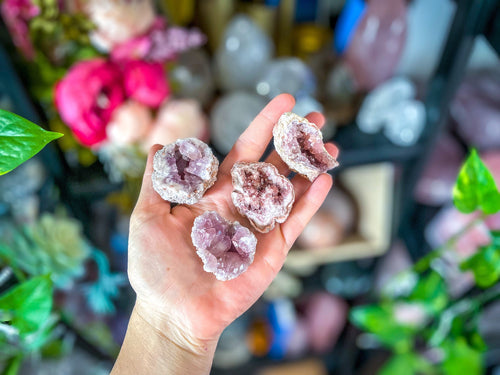Small Pink/Orange Amethyst crystal Cluster