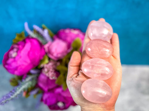 Ethically Sourced Rose Quartz palm stone
