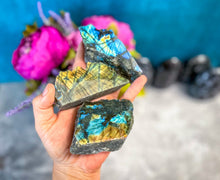 Load image into Gallery viewer, Standing Labradorite Crystal Slab
