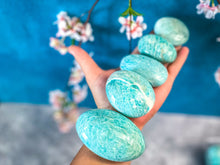 Load image into Gallery viewer, ETHICALLY SOURCED Amazonite palm stone for COURAGE

