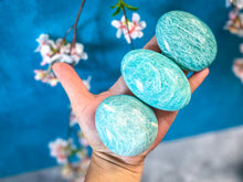 Load image into Gallery viewer, ETHICALLY SOURCED Amazonite palm stone for COURAGE
