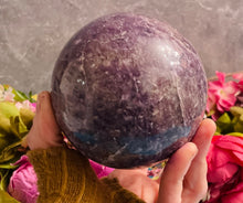 Load image into Gallery viewer, 3 1/2&quot; lepidolite ball crystal sphere
