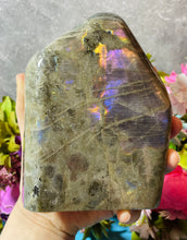 Load image into Gallery viewer, 4 1/2&quot; Purple Labradorite crystal Freeform, Rainbow Labradorite, White Labradorite
