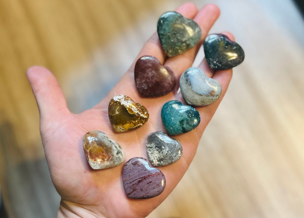 Small Ethically Sourced Ocean Jasper Hearts