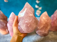 Load image into Gallery viewer, Ethically Sourced Large Rose Quartz Crystal Flame, 1 Kg+
