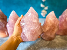 Load image into Gallery viewer, Ethically Sourced Large Rose Quartz Crystal Flame, 1 Kg+
