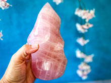 Load image into Gallery viewer, Ethically Sourced Large Rose Quartz Crystal Flame, 1 Kg+
