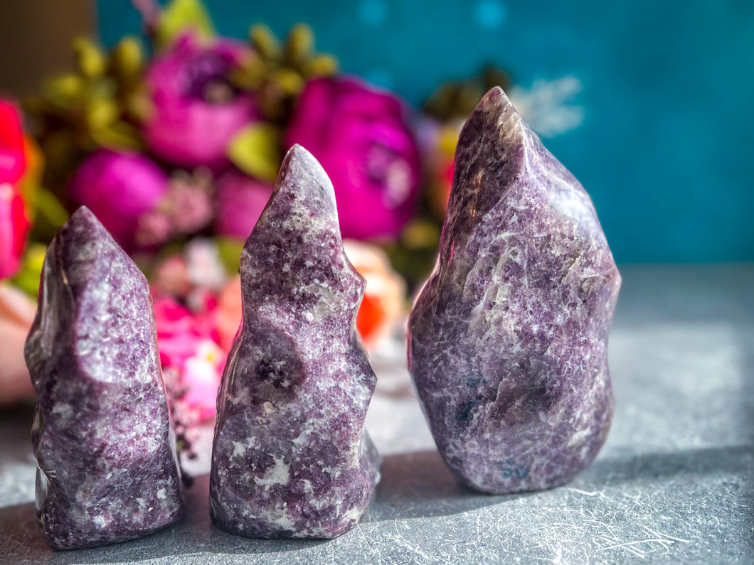 Lepidolite Crystal Flames