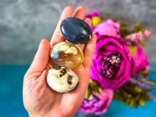 Load image into Gallery viewer, Orca Agate Palmstones, Ocean Agate Palmstones
