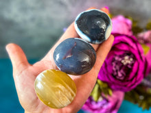 Load image into Gallery viewer, Orca Agate Palmstones, Ocean Agate Palmstones
