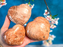 Load image into Gallery viewer, Peach Moonstone Crystal Hearts
