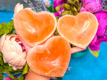 Load image into Gallery viewer, 4&quot; PEACH Selenite HEART Charging Bowl

