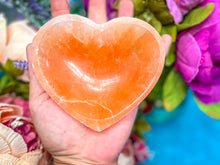 Load image into Gallery viewer, 4&quot; PEACH Selenite HEART Charging Bowl
