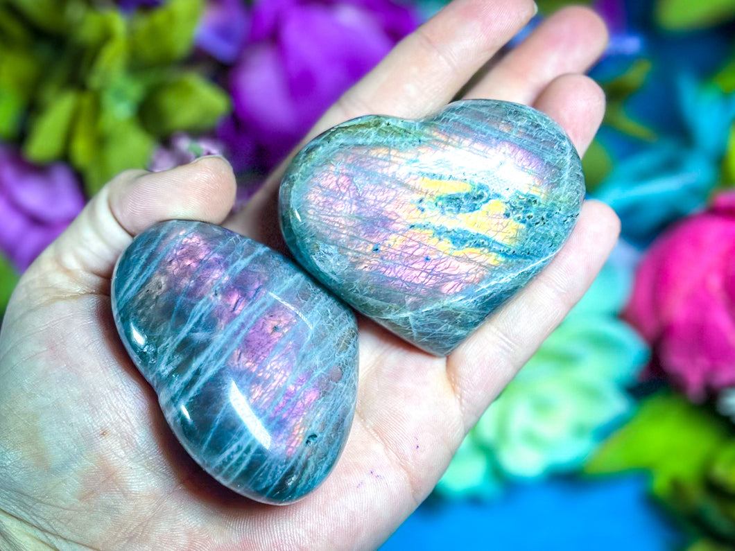 Purple Labradorite Crystal Heart for Valentines Day