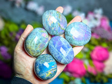 Load image into Gallery viewer, Ethically Sourced Purple Labradorite Crystal Palmstones
