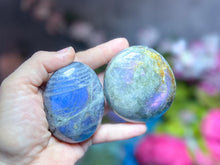 Load image into Gallery viewer, Ethically Sourced Purple Labradorite Crystal Palmstones
