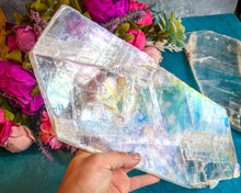 Load image into Gallery viewer, HUGE Aura Raw True Selenite Pane, Rainbow Selenite Plate
